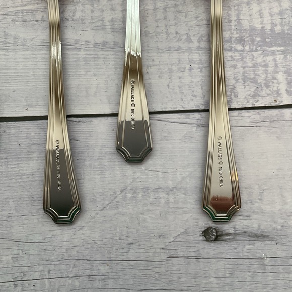 Wallace ARLINGTON Oval Place Spoons Set Of 7 Stainless Steel Flatware #1 - Picture 11 of 12